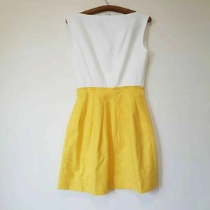 GAP yellow and white color block dress